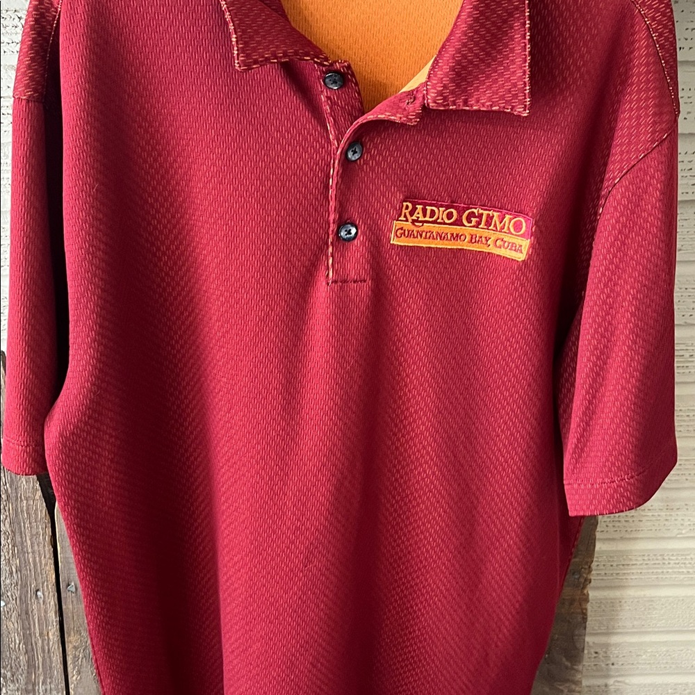 Nike Maroon and Orange Golf Polo